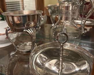 Silver plate serving dishes