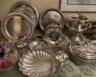 Silver plate serving pieces