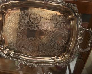 Heavy silver plate tray