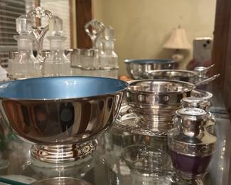 Silver plate serving dishes