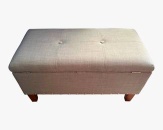 Gray Storage Chest Ottoman 