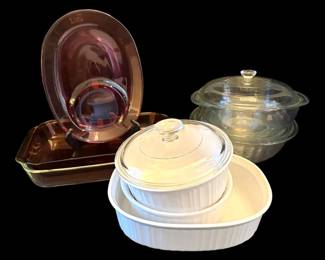 Pyrex, Corning Ware, Fireking Casserole Dishes  More 