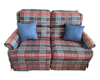 Plaid Recliner Love Seat