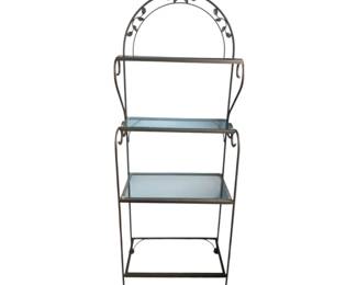 Iron Bakers Rack with Leaf Design 