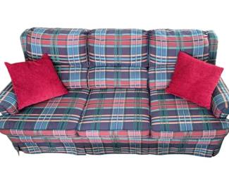 Plaid Pull Out Sleeper Sofa