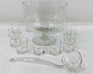 West Virginia Glass Punch Bowl Set