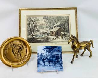 Currier and Ives Framed Print & Horse Collection