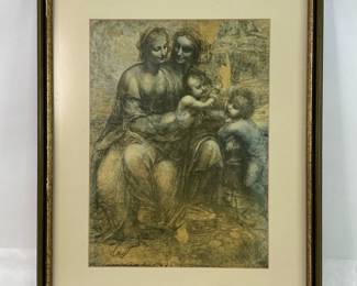 Art Print Reproduction Of The Virgin and Child With Saint Anne and Saint John the Baptist