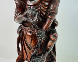 Wooden Li Tieh-Kuai Statue