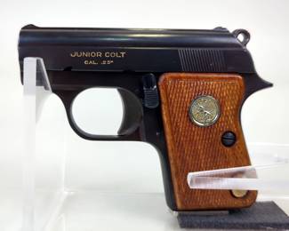 Colt Junior Colt .25 ACP Pistol SN# 78146cc, Made In Spain, In Soft Pouch
