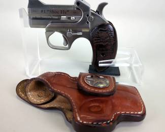 Bond Arms GWS #1 "Shoe Fly" .45 Colt/ 2.5" .410 ga Over/Under Derringer Pistol SN# 75473, , In Leather Holster