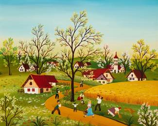 2088
Alfred Kowalski
(b. 1926)
"Primitive"
Oil on canvas
Signed lower right: Kowalski; titled on a certificate of authenticity affixed to the frame's verso
20" H x 24" W
Estimate: $400 - $600