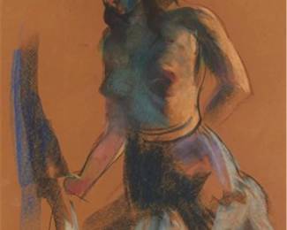 2338
Emil J. Kosa Jr.
(1903-1968)
Standing Female Nude
Pastel on paper
Signed lower left: Emil J. Kosa Jr.
Sight: 23.25" H x 18" W
Estimate: $300 - $500