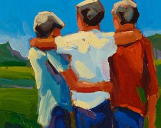 2379
Keith Lindberg
(b. 1938)
"United," circa 1990
Oil on canvas
Signed lower left: Lindberg; titled and dated by repute
12" H x 12" W
Estimate: $300 - $500