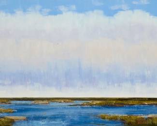 2051
Jamie Kirkland
(20th/21st Century)
"Evening Shimmer"
Oil on canvas
Signed lower right: Kirkland; titled on a label affixed to the frame's verso
30" H x 60" W
Estimate: $500 - $700