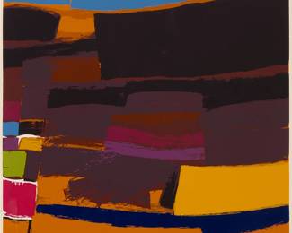 2301
James Byrd
(b. 1935)
"August Bloom," 1976
Screenprint in colors on paper
Edition: 44/100
Signed, titled, dated, and numbered in pencil in the lower margin: James Byrd '76
Image: 30" H x 23.25" W; Sight: 31" H x 23.75" W
Estimate: $100 - $200