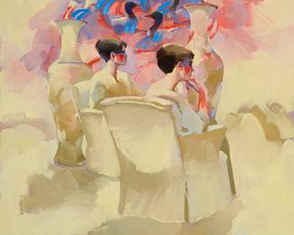 2358
Keith Lindberg
(b. 1938)
"Thoughtful Study"
Oil on canvas
Signed lower right: Lindberg; titled by repute
36" H x 40" W
Estimate: $600 - $800