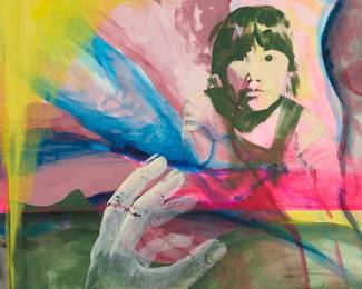 2318
Late 20th Century Pop Art School
Portrait of a child and a hand
Gouache and watercolor on paper
Signed indistinctly in pencil lower right
Sheet: 15.5" H x 16.5" W
Estimate: $100 - $150