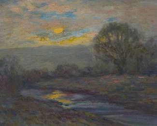 2050
Louise Mary Wahl Kamp
(1867-1959)
Night meadow
Oil on board
Unsigned
8" H x 10.25" W
Estimate: $300 - $500