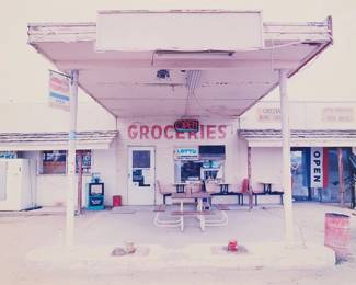 2406
Jeff Dumas
(b. 1954)
"Wendon, Arizona," 1995
Photograph in colors on paper
Edition: 5/27
Signed, titled, dated, and numbered in ink, all verso: Jeff Dumas / 1995
Sight: 14" H x 17.75" W
Estimate: $400 - $600