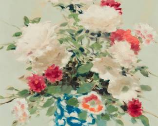 2157
Andre Gisson
(1921-2003)
Floral still life
Oil on canvas
Signed lower right: gisson
24" H x 12" W
Estimate: $500 - $700