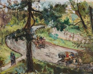 2147
Zoltan Hecht
(1890-1968)
Central Park
Watercolor and gouache on paper
Signed lower right: Z. Hecht; signed again verso
Sheet: 15.75" H x 23" W
Estimate: $500 - $700