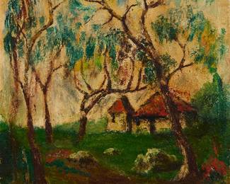 2087
Bernard Lorjou
(1908-1986)
Landscape with red house
Oil on canvas
Signed lower left: Lorjou
24" H x 20" W
Estimate: $600 - $800