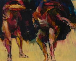 2305
Michael O'Mara
(b. 1943)
Two figures
Oil on canvas laid to board
Signed upper left: Michael O'Mara
23.75" H x 35.5" W
Estimate: $400 - $600