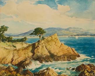 2008
Davis Francis Schwartz
(1879-1969)
Point Lobos tree, Monterey
Offset lithograph in colors on paper
From the edition of unknown size and date
With the printed signature lower right: Davis F. Schwartz
Sight: 15.5" H x 19.75" W
Estimate: $200 - $300