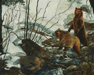 2189
Stuart P. Heimdal
(1936-2016)
"Spring Forage"
Oil on Masonite
Signed lower right: Stuart P. Heimdal; titled on the frame plaque
24" H x 30" W
Estimate: $150 - $250