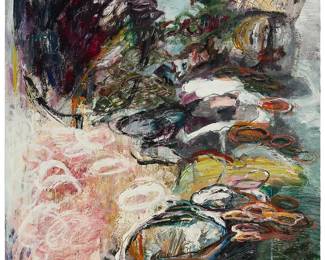 2299
Shingo Honda
(1944-2019)
"Commentary #10," 1992
Acrylic on paper
Signed and dated lower right: 92 Shingo Honda; titled and dated again on the frame's backing paper
Image/Sheet: 47" H x 37" W
Estimate: $300 - $500