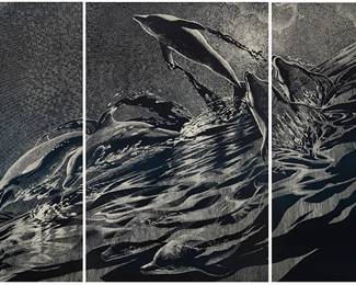 2190
John Balloue
(b. 1948)
Dolphins (triptych)
Each: Lithograph on paper
With the printed signature lower right on the right panel: John Balloue
Sight of each: 35.75" H x 23.5" W
Estimate: $700 - $900