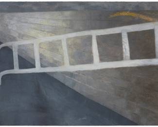 2303
Linda White
(20th/21st century)
"Floating Ladder," 2013
Oil on canvas
Appears unsigned; titled and dated by repute
60" H x 90" W
Estimate: $500 - $700