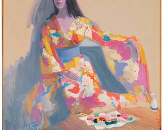 2337
Donald "Putt" Putman
(1926-2007)
"Sushi"
Acrylic on paper mounted to board
Signed lower left: Putt; titled in purple ink on a label affixed verso
24" H x 20" W
Estimate: $200 - $300