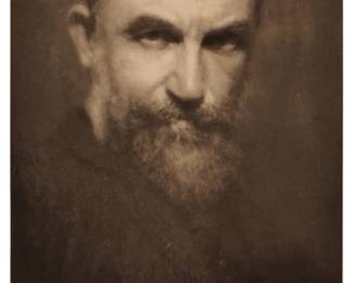 2403
Alvin Langdon Coburn
(1882-1966)
"Portrait of George Bernard Shaw," 1908
Photogravure on thin paper
Signed, titled, and dated in ink along the lower edge: Alvin Langdon Coburn / 1908
Image: 8.25" H x 6.5" W; Sight: 10.75" H x 7" W
Estimate: $400 - $600