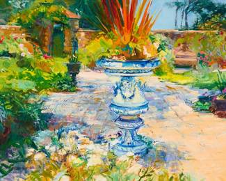 2080
Jane Goode
(b. 1932)
"La Mirada" (Monterey)
Oil on canvas
Signed lower left: Jane Goode; signed again and titled on the stretcher
18" H x 24" W
Estimate: $500 - $700