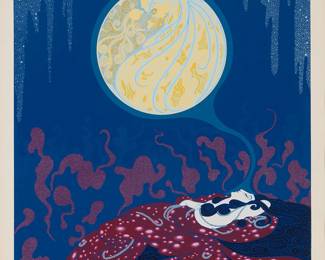 2246
Romain (Erté) de Tirtoff
(1892-1990)
"Earth's Dream," from "The Twenties Remembered Again" series, 1978
Screenprint in colors on paper
Edition: 115/200
Signed and numbered in pencil in the lower margin: Erté; Chicago Serigraphic Workshop, Chicago, IL, prntr.
Image: 17.5" H x 14" W; Sight: 19.75" H x 15.5" W
Estimate: $300 - $500