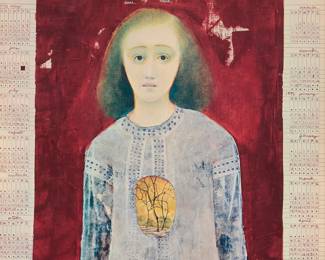 2249
After Morris Broderson
(1928-2011)
"Anne Frank Calendar," 1970
Offset lithograph in colors on paper
With the printed signature and date lower right: Broderson / 70; titled on a gallery label affixed to the frame's backing paper
Sight: 11.75" H x 11.75" W
Estimate: $200 - $300