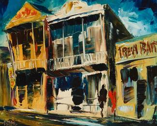 2077
Jack Laycox
(1921-1984)
Storefronts
Oil on Masonite
Signed lower left: Jack Laycox
11.75" H x 14" W
Estimate: $500 - $700