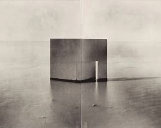 2405
Laurent Millet
(b. 1968)
"Cabana #5," 2000
Toned gelatin silver print on paper
Edition: 17/20
According to the gallery label affixed to the frame's backing board, the print is signed, titled, and dated on the verso; titled, dated twice 2000, and numbered in pencil, in another hand, on the frame's backing board
Sheet: 11.5" H x 15.5" W
Estimate: $500 - $700