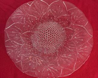 Mikasa Hoya Sunflower Crystal Serving Platter "Dewdrops"