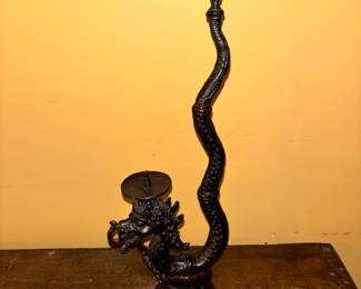 Cast Iron Dragon Candle Holder