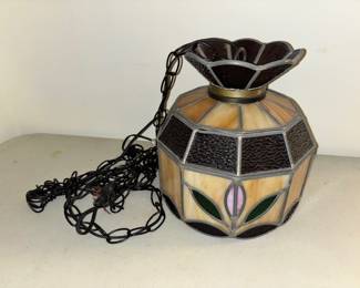 Vintage Slag Glass Chandelier (9.5” across)