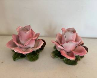 Italian Rose Candle Holders