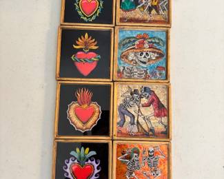 Peru Tesoros Reverse Glass Coasters