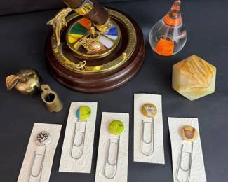 Classy Desk decor musical Kaleidoscope, Art Glass Paperweight, Onyx Box More