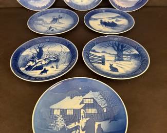 Royal Copenhagen BG Blue White Christmas Plates
