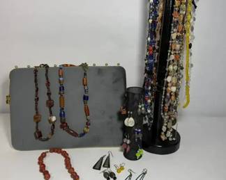 Vintage Artisan Beaded Necklaces And Earrings
