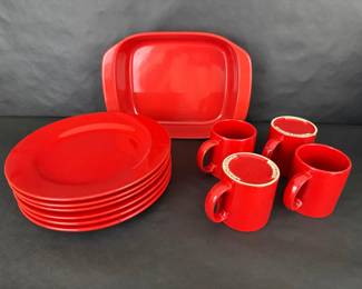 German Wchtersbach Red Stoneware Set And A Chantal Baking Dish