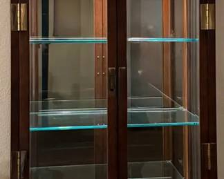 MidCentury Style Wood Glass Display Cabinet